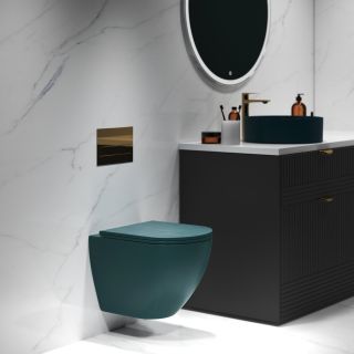 Унитаз подвесной Grossman GR-4455OLMS безободковый зелёный матовый